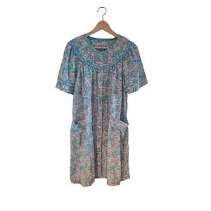 Vintage Midcentury Paisley Floral Housecoat Robe